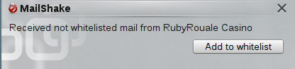 Notification on receipt of a not-whitelisted mail Notification on receipt of a not-whitelisted mail