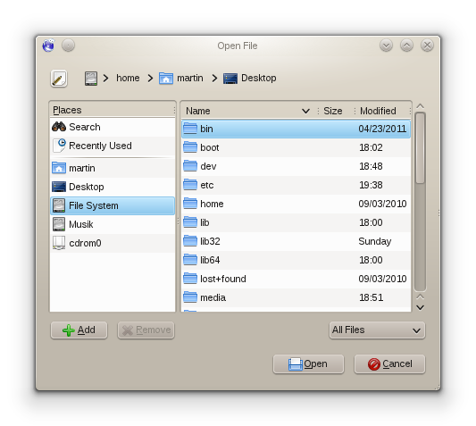 GTK File Dialog with Oxygen